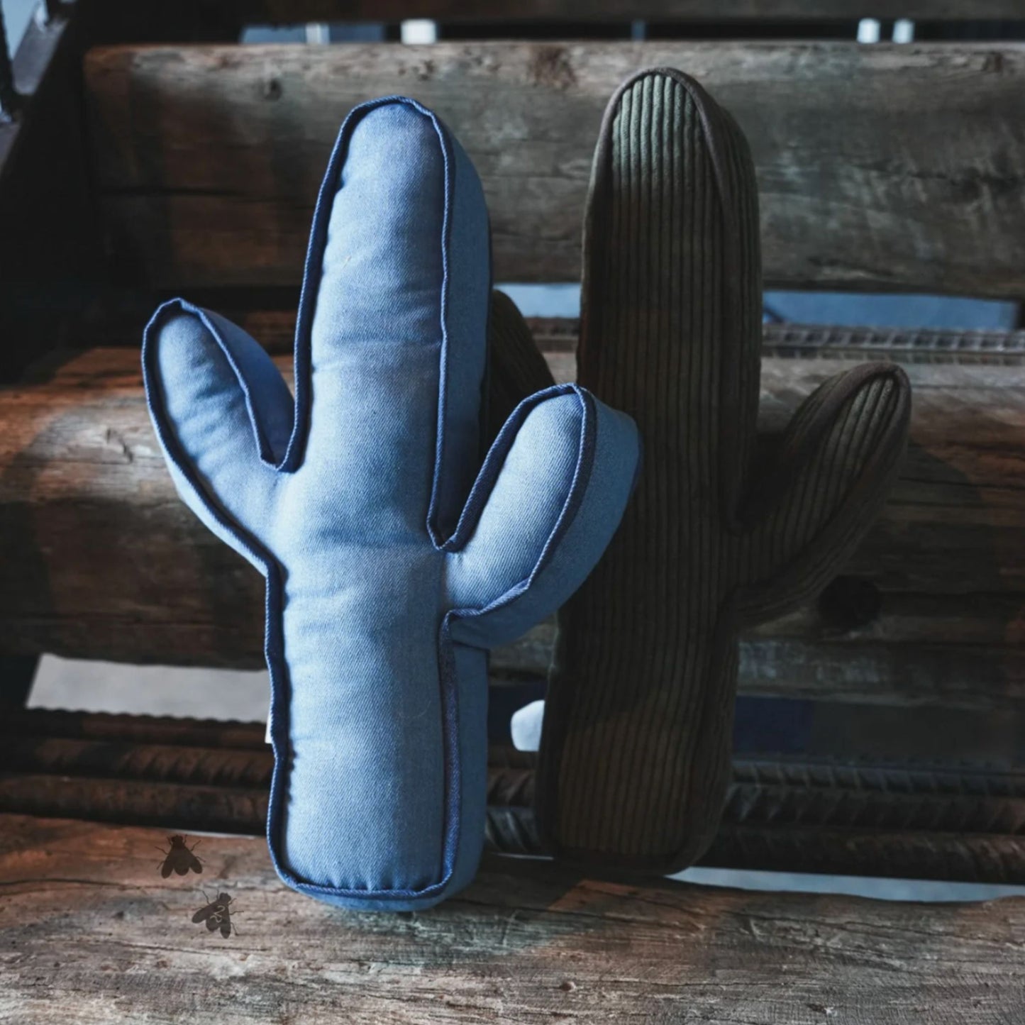 Hug A Cactus Pillow- Denim