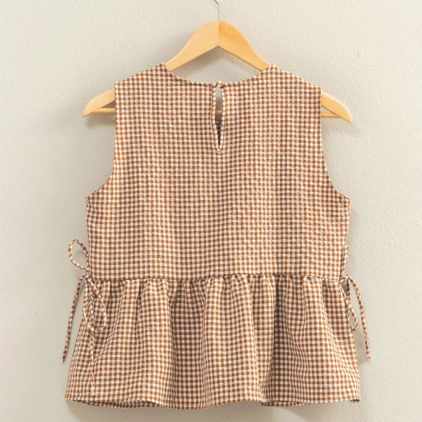 Gingham Peplum Top