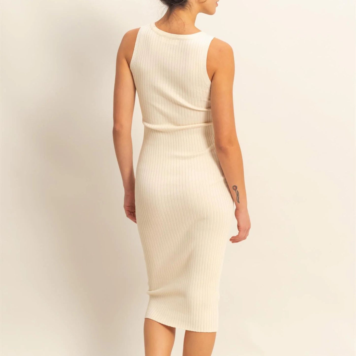 Ribbed Sleeveless Midi Dress