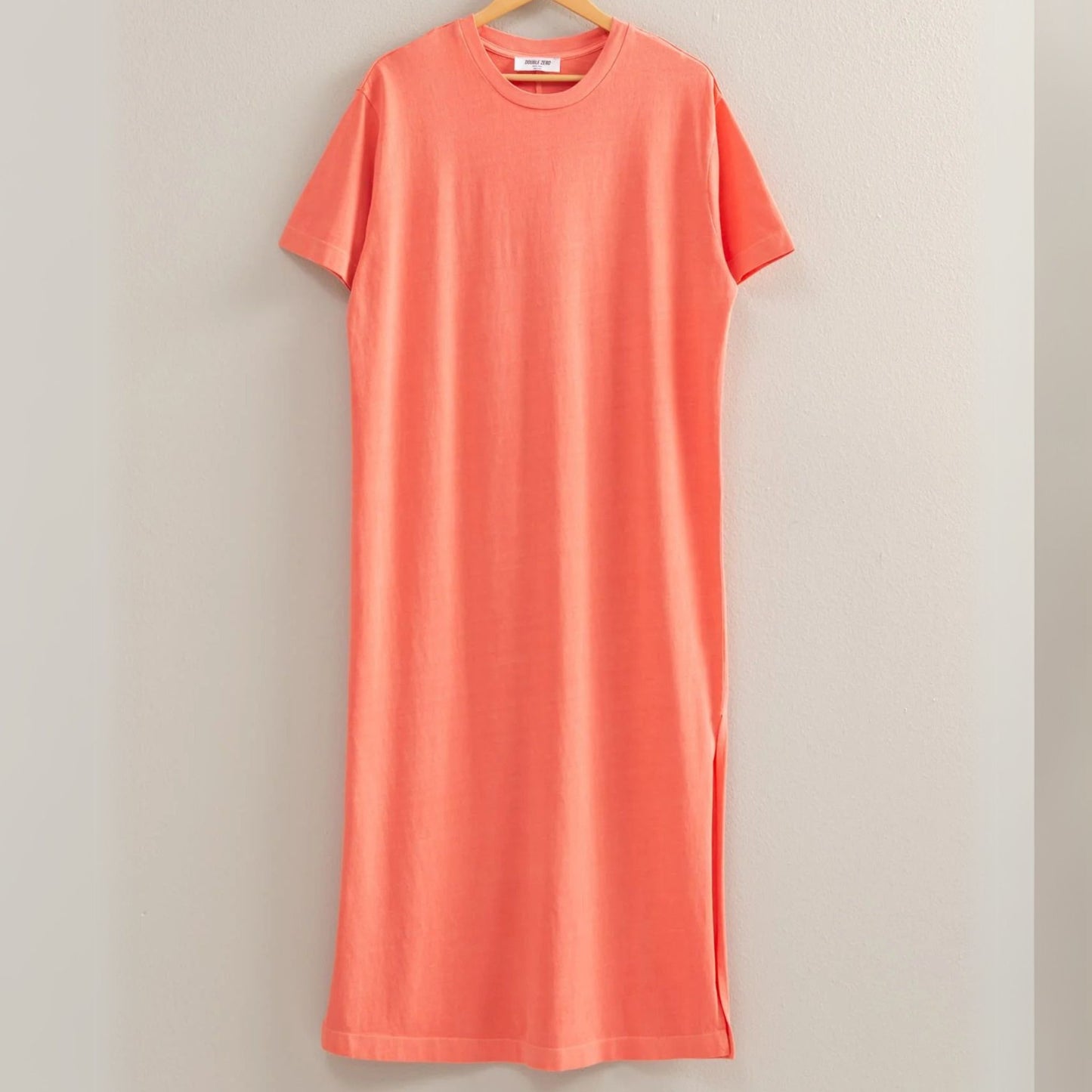 Short Sleeve T-Shirt Dress in Coral
