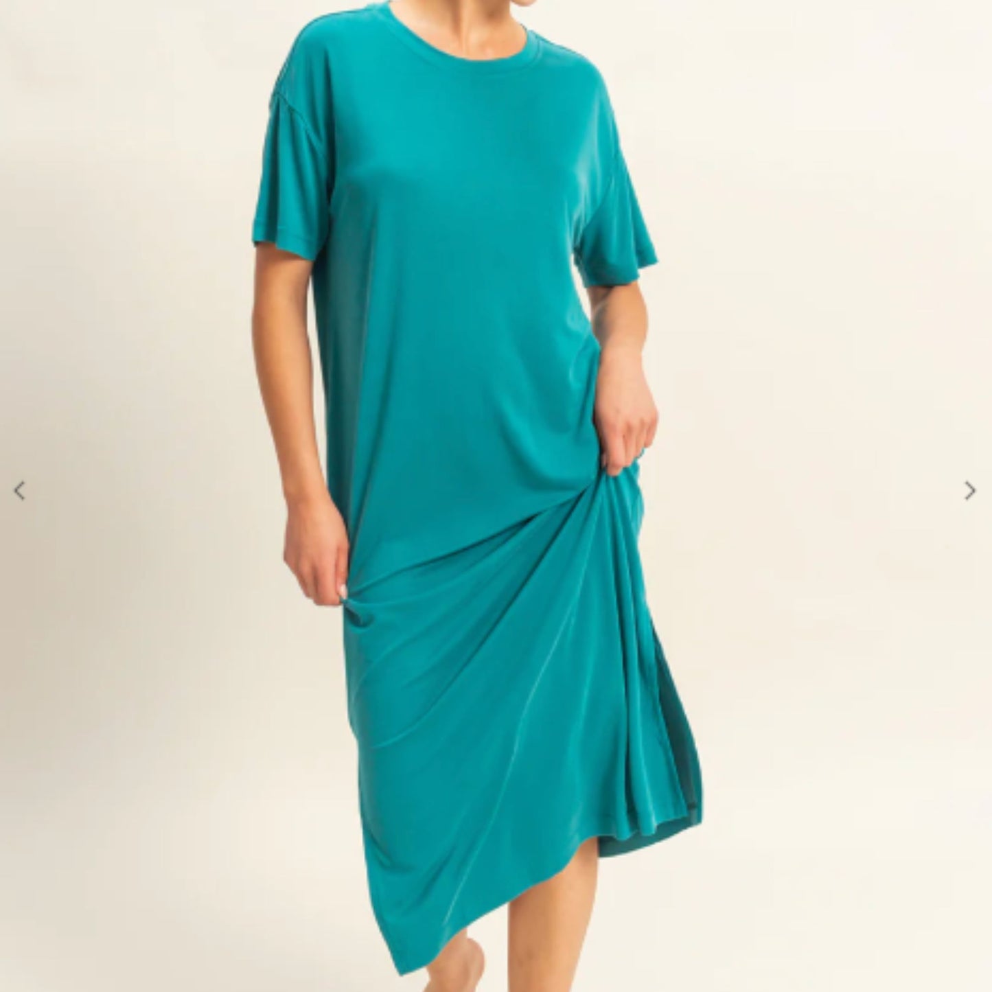 Side Slit T-Shirt Midi Dress