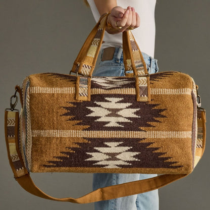 Tan, Brown and Cream Duffel