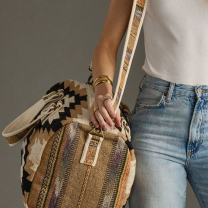 Cream, Black and Tan Western Duffel