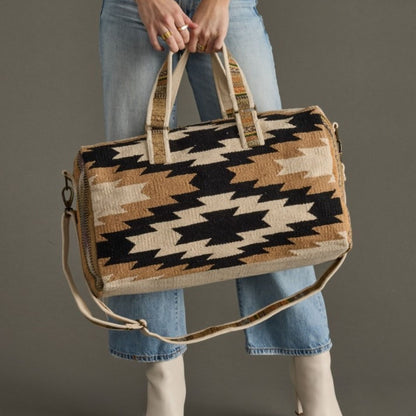 Cream, Black and Tan Western Duffel