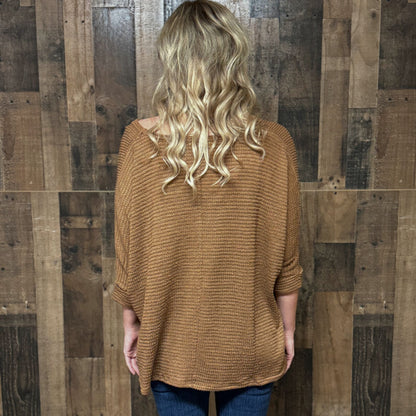 3/4 Sleeve Camel Sweater