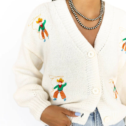 Roping Cowboy Cardi