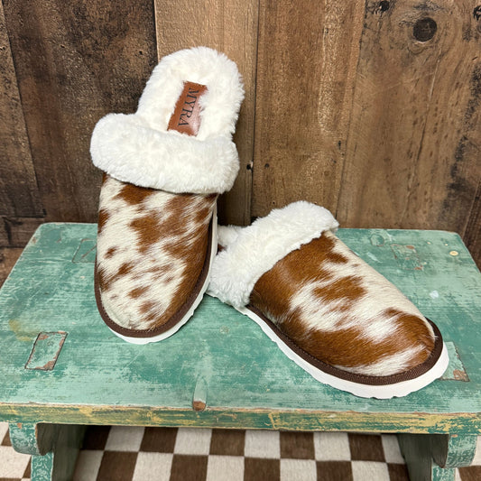 Homey Cowhide Slipper