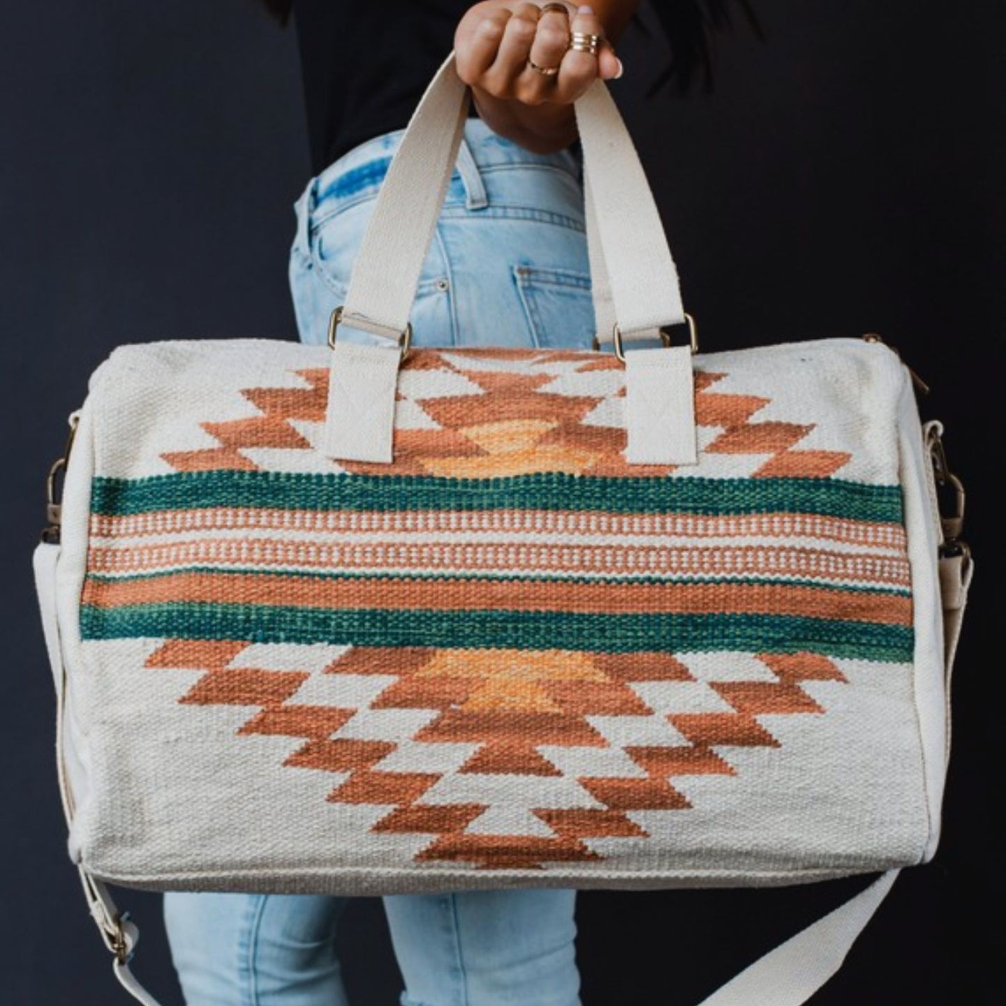 Cream Aztec Duffel