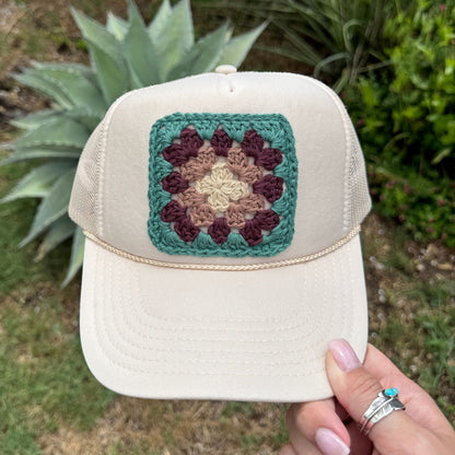 Granny Square Trucker Cap