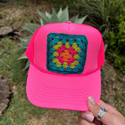 Granny Square Trucker Cap