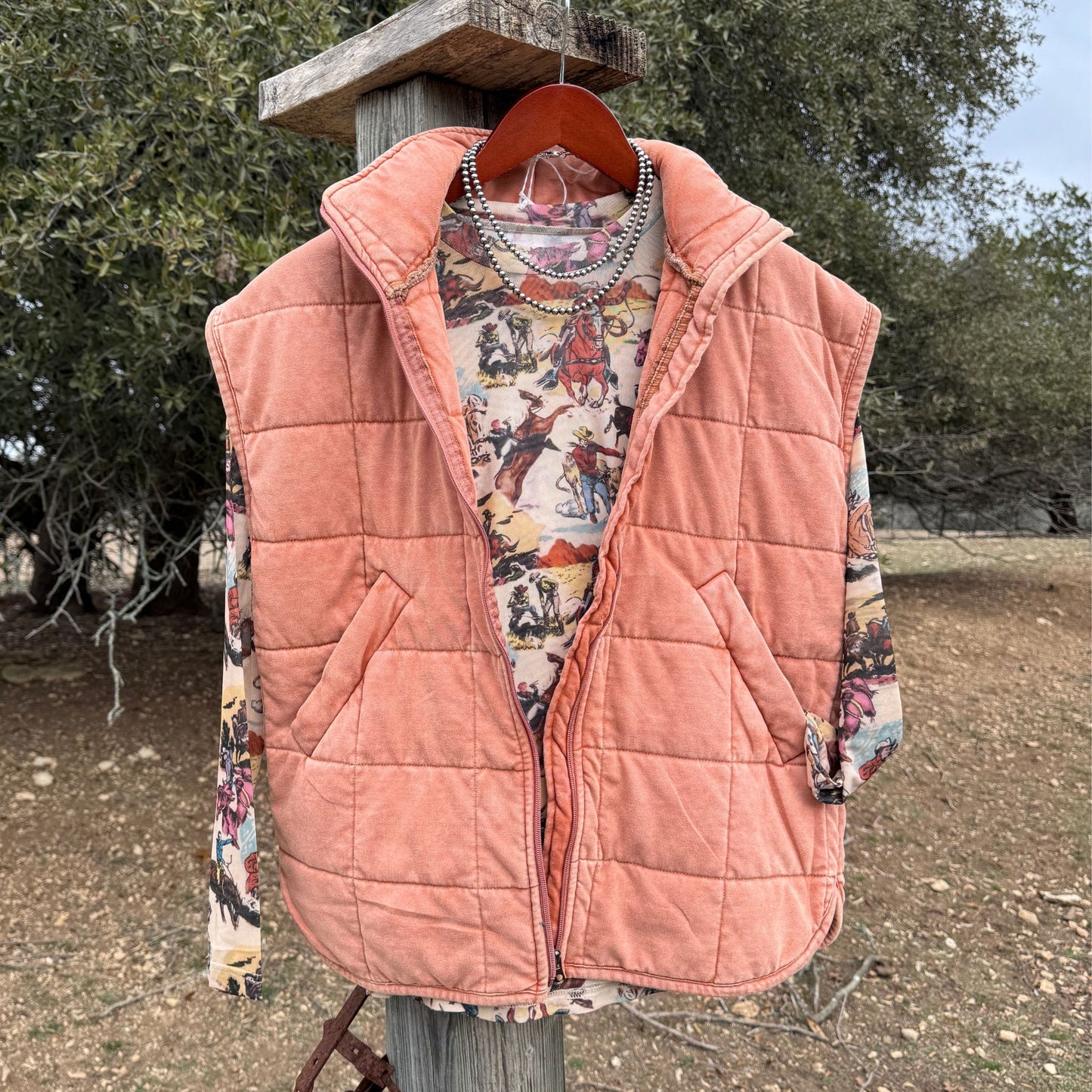 Vintage Western Mesh Top