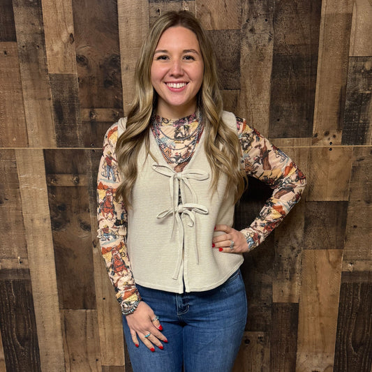 Tie Front Sweater Vest