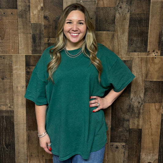 Oversized Tee in Dark Green