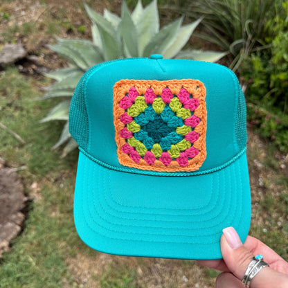 Granny Square Trucker Cap