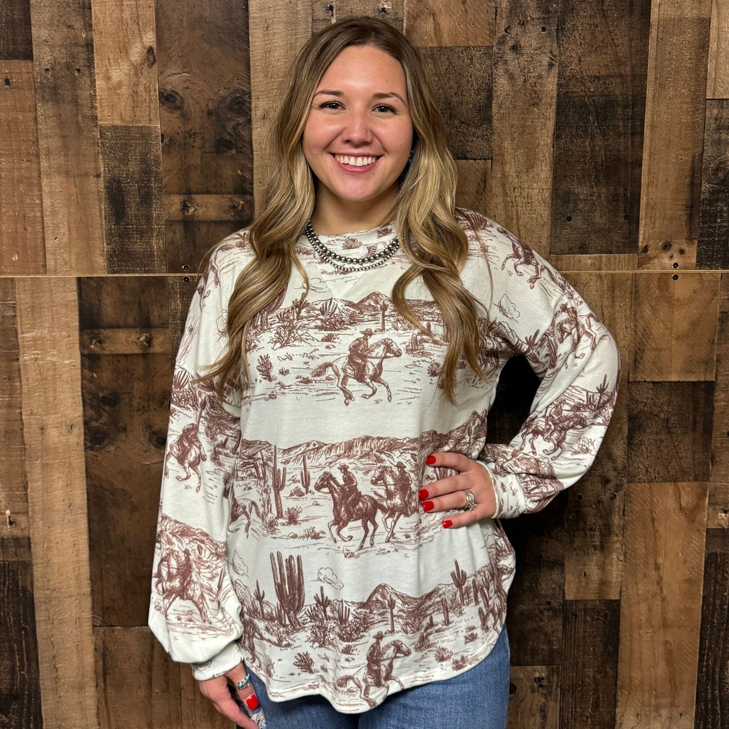 Western Print Long Sleeve