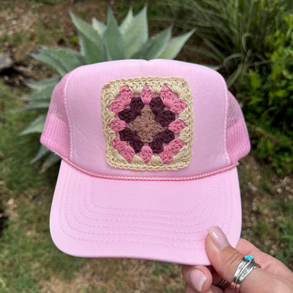 Granny Square Trucker Cap